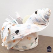 Maison Petit Jour® - Muślinowy, Mały Otulacz Dla Niemowlaka, Doudous, Puchaci Przyjaciele | Maison Petit Jour®