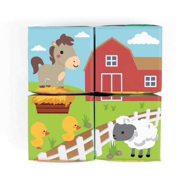 Janod - Klocki do Kąpieli Puzzle 6w1 Zwierzątka 4 Elementy 10 m +