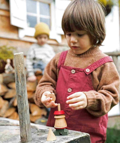 Wooden Story - Układanka Lala Stick Fig No.05 – Kolorowa