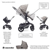 Easywalker  -  Harvey Wózek Głęboko - Spacerowy Steel Grey (zawiera Stelaż, Siedzisko z Budką i Pałąkiem)