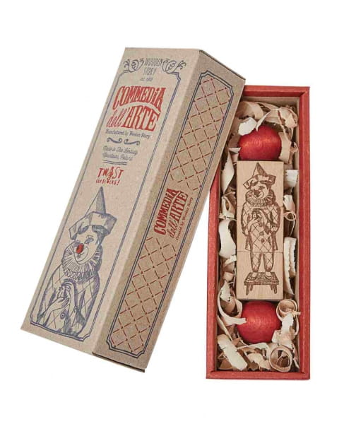 Wooden Story - Drewniana Układanka Obracanka Commedia Dell'arte – Kolorowa