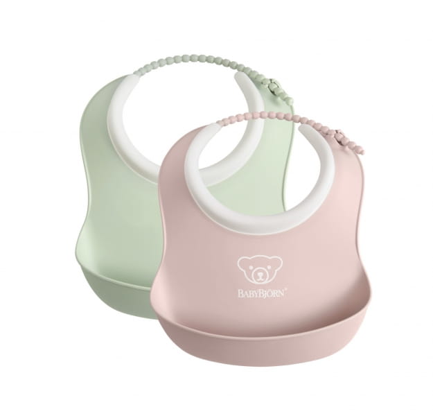 Babybjorn  -  2 Małe Śliniaczki Powder Green/ Powder Pink