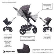 Easywalker Harvey  -  Wózek Głęboko - Spacerowy Coal Black (zawiera Stelaż, Siedzisko z Budką i Pałąkiem)