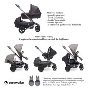 Easywalker  -  Harvey Wózek Głęboko - Spacerowy Steel Grey (zawiera Stelaż, Siedzisko z Budką i Pałąkiem)
