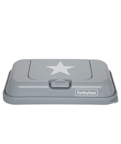 Funkybox  -  Pojemnik na Chusteczki to go Grey White Star