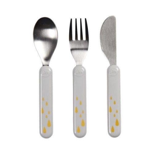 Done by Deer  -  Sztućce 3 szt Grey/gold