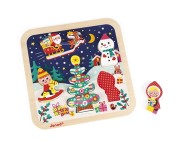 Janod  -  Układanka Puzzle Drewniana 3d Magia Świąt