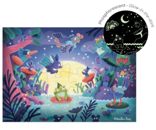 Puzzle świecące w ciemności STAW Z ŻABKAMI 689401