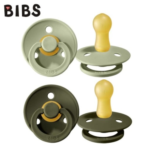 BIBS - Bibs 2 - Pack Sage &amp; Green Hunter m Smoczek Uspokajający Kauczuk Hevea