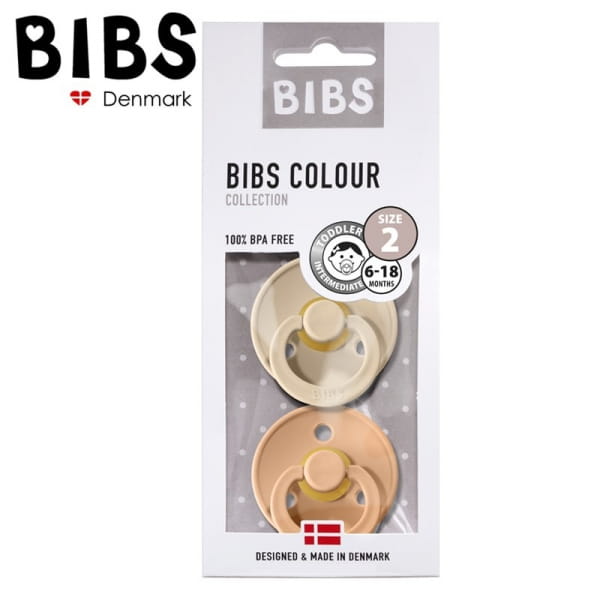 Bibs  -  2 - Pack m Vanilla &amp; Peach Smoczek Uspokajający Kauczuk Hevea
