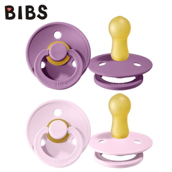 BIBS - Bibs 2 - Pack Lavender &amp;  Baby Pink m Smoczek Uspokajający Kauczuk Hevea