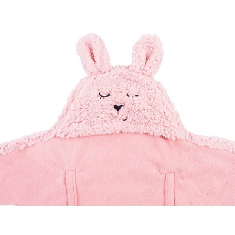 Jollein  -  Rożek - Otulacz - Śpiworek Bunny Pink 105x100 cm