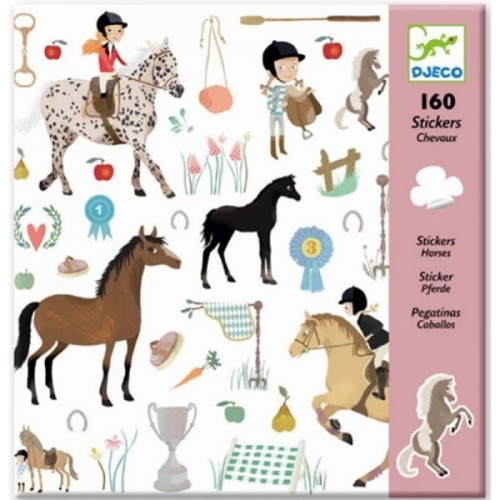 Djeco  -  Zestaw Naklejek 160 Sztuk Konie Dj08881