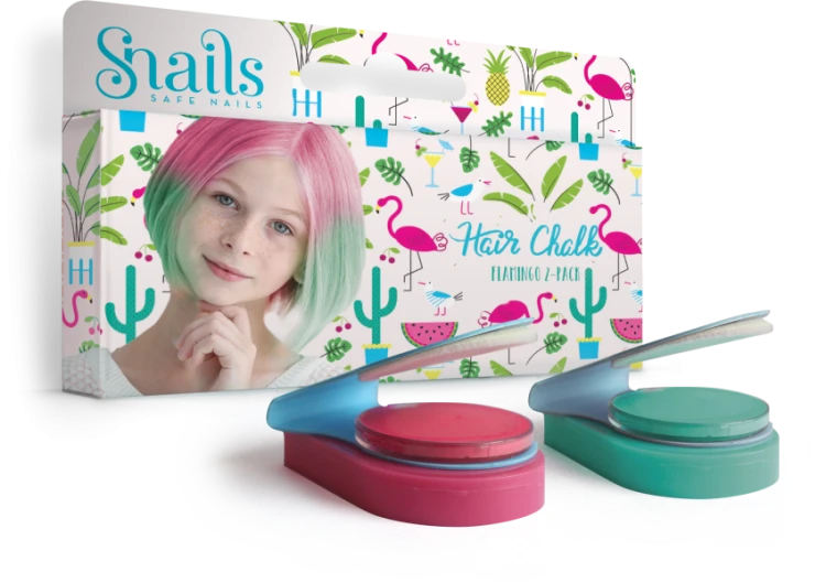 Snails - Zmywalne Kredy do Włosów Hair Chalk 2 Szt Snails  -  Flamingo
