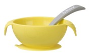 B.BOX - Silikonowa Miseczka z Przyssawką i Łyżeczką, Lemon Sherbet, B.box
