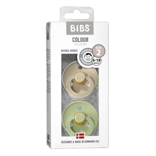 BIBS - Bibs 2 - Pack Sand &amp; Pistachio m Smoczek Uspokajający Kauczuk Hevea