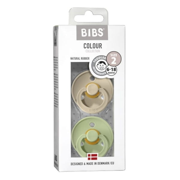 BIBS - Bibs 2 - Pack Sand &amp; Pistachio m Smoczek Uspokajający Kauczuk Hevea
