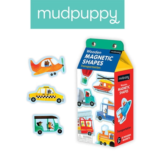 Mudpuppy  -  Zestaw Drewnianych Magnesów  -   Środki Transportu 35 Elementów