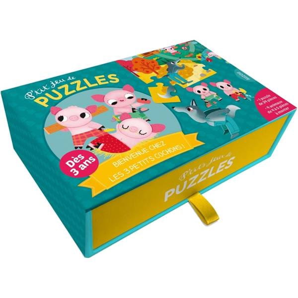 Auzou - Auzou Puzzle 3 Świnki z Przestrzennymi Zwierzątkami 56499