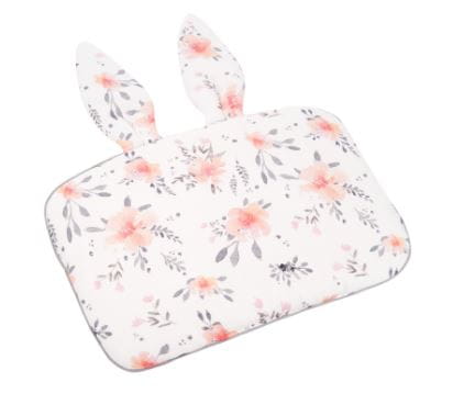 Samiboo  -  Bambusowa Poduszka Kwiaty z Uszkami 25x35 Różowa Wypustka