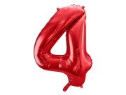 Balon Foliowy Cyfra ''4'', 86cm, Czerwony