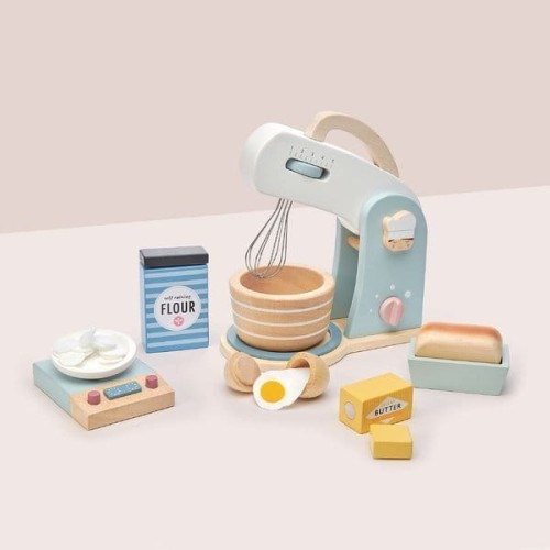 Tender Leaf Toys - Drewniany Mikser z Zestawem do Pieczenia, Mini Chef