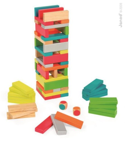 Janod  -  gra Jenga z Kolorami Equilibloc