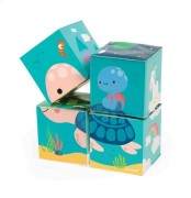 Janod - Klocki do Kąpieli Puzzle 6w1 Zwierzątka 4 Elementy 10 m +