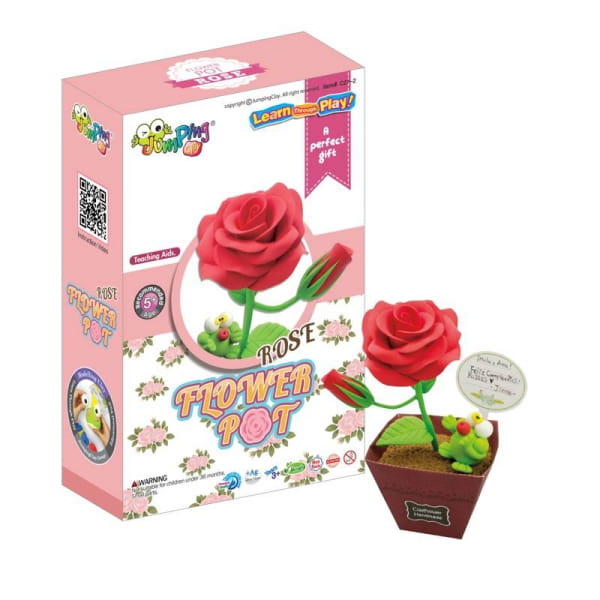 JumpingClay - Jumping Clay | Zestaw Kreatywny Doniczka  -  Róża