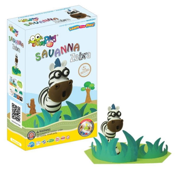 JumpingClay - Jumping Clay | Zestaw Kreatywny Sawanna  -  Zebra